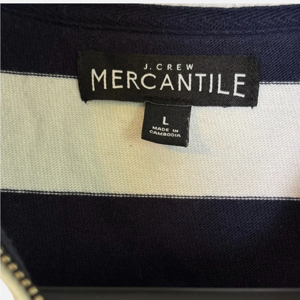 J. Crew Mercantile Polo Shirt Men's L Half Zip Sueded Cotton Jersey Retro Preppy
